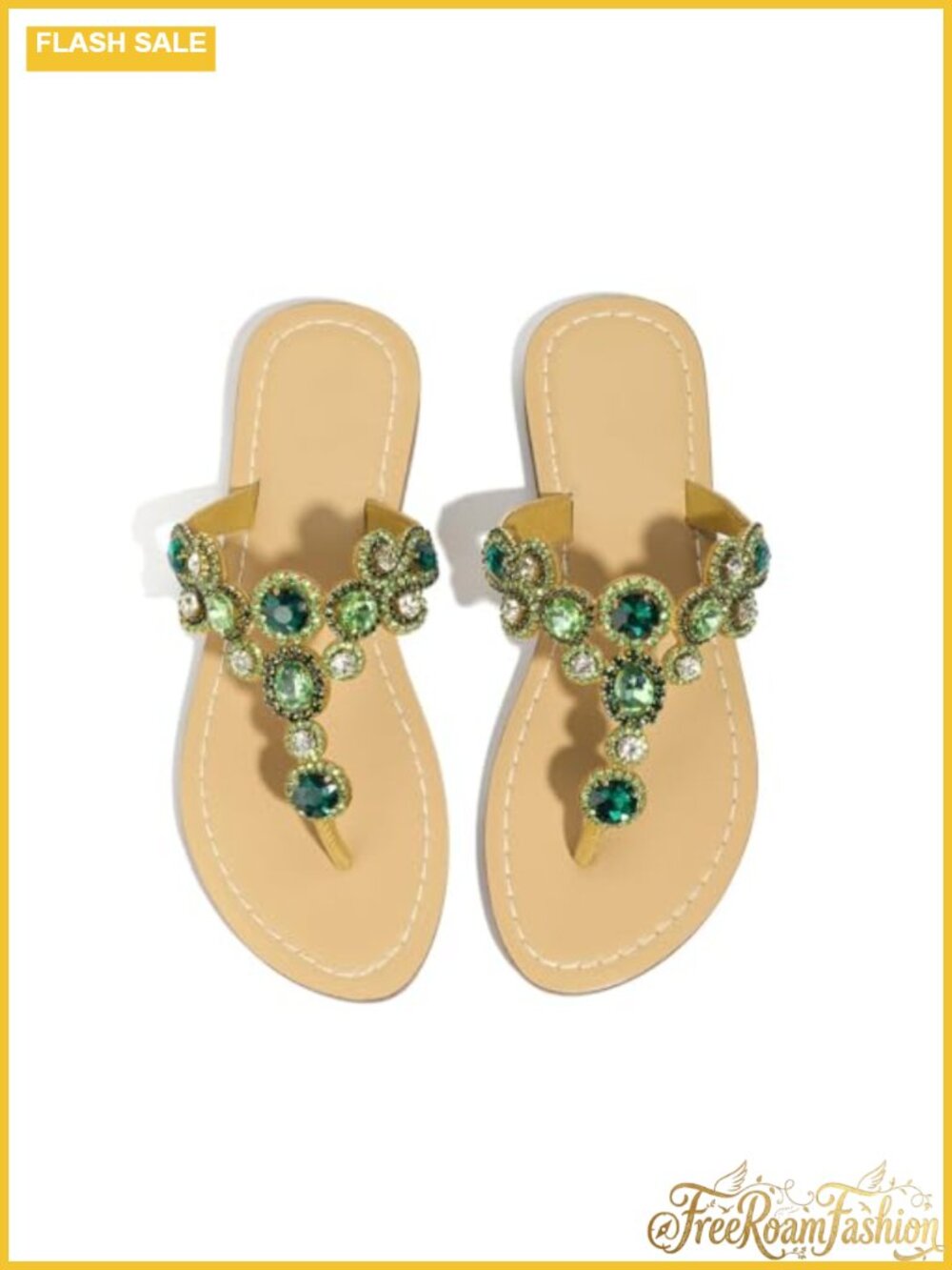 Rhinestone Flip Flops Women Sparkly Thong Sandals Faux Leather Dressy